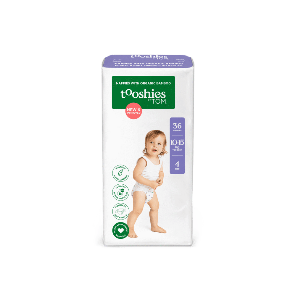 tooshies size 4 organic bamboo nappies toddlers 36 pack